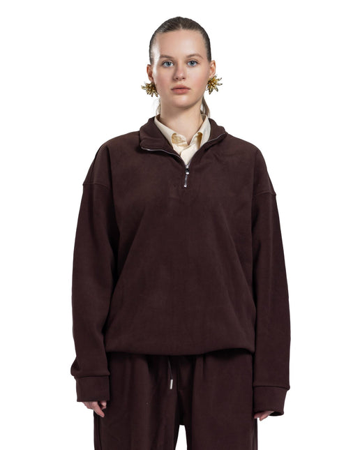 CATCH Brown Half-Zip Sweat Set