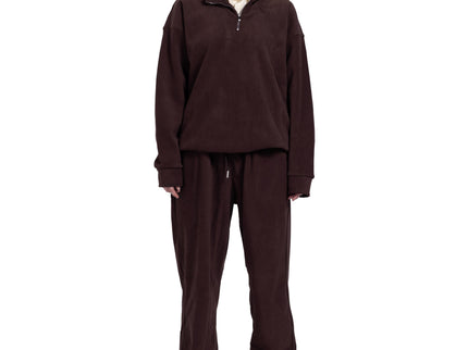CATCH Brown Half-Zip Sweat Set