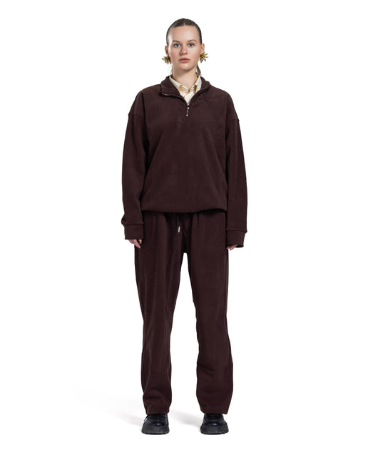 CATCH Brown Half-Zip Sweat Set