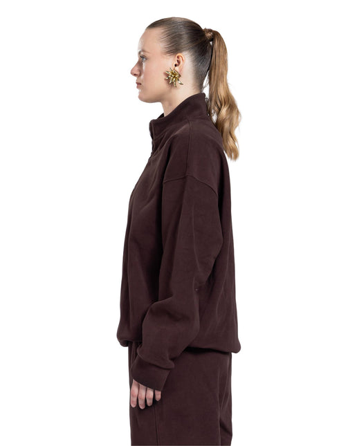 CATCH Brown Half-Zip Sweat Set