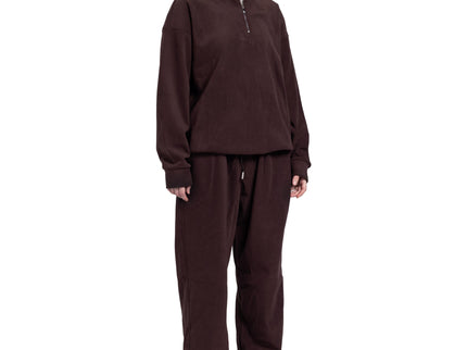 CATCH Brown Half-Zip Sweat Set