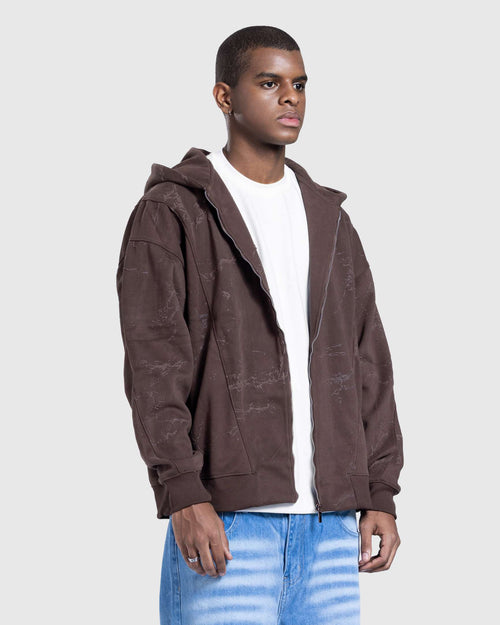 Sweatshirt hoody in brown
