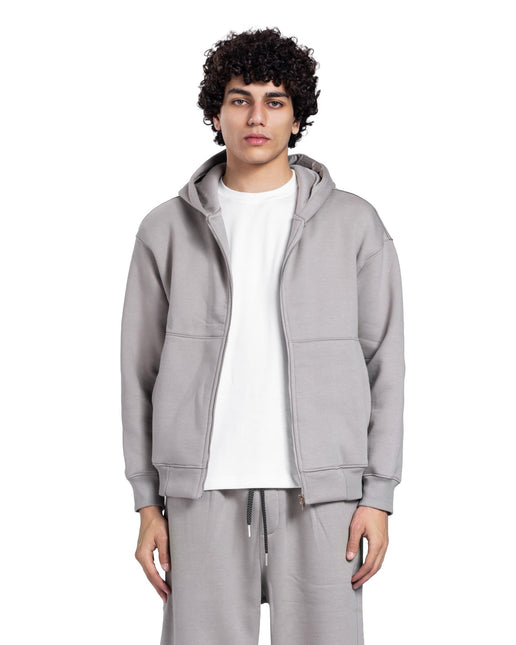 CATCH Light Grey Zip-Up Hoodie Set