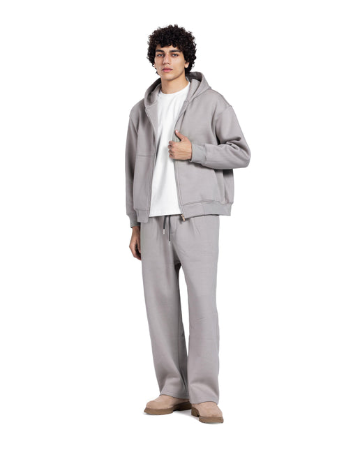 CATCH Light Grey Zip-Up Hoodie Set