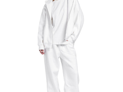 CATCH White Zip-Up Hoodie Set