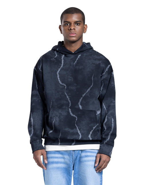 Marble Print Oversized Hoodie