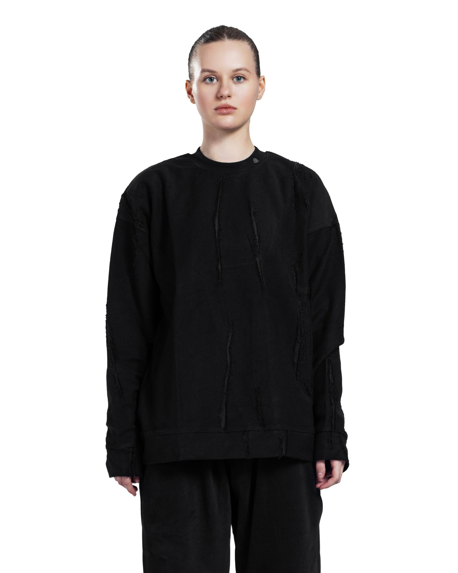 Black Patterned Crewneck sweatshirt