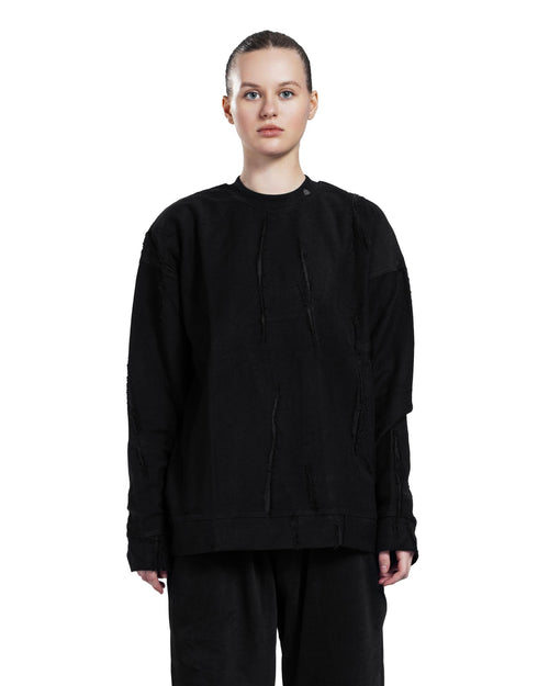 Black Patterned Crewneck sweatshirt