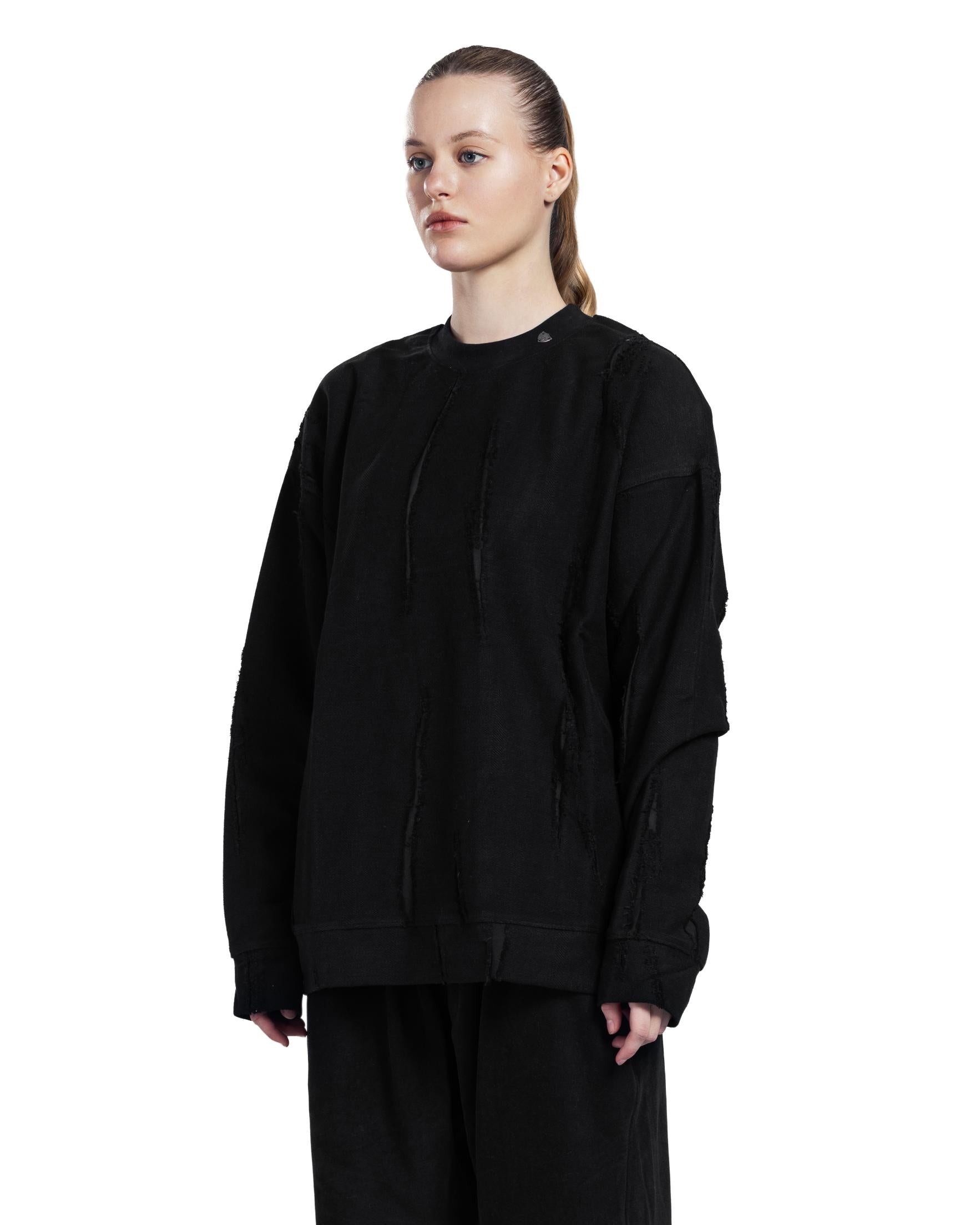 Black Patterned Crewneck sweatshirt