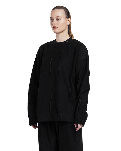 Black Patterned Crewneck sweatshirt