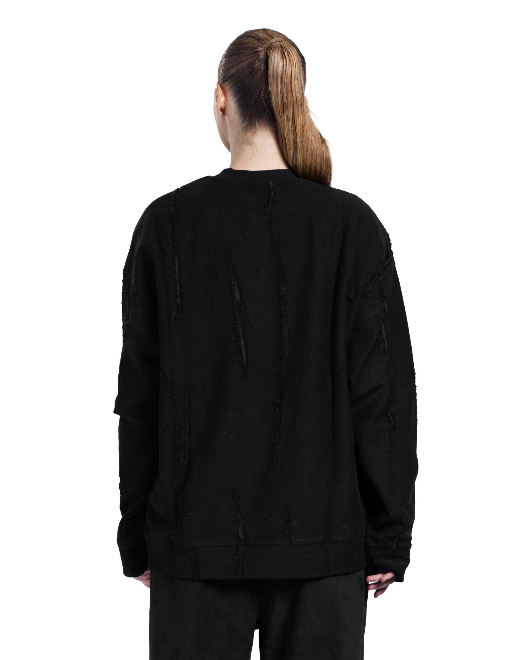 Black Patterned Crewneck sweatshirt