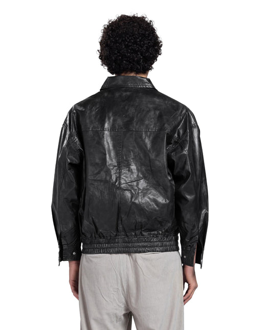Leather Utility Bomber Jacket