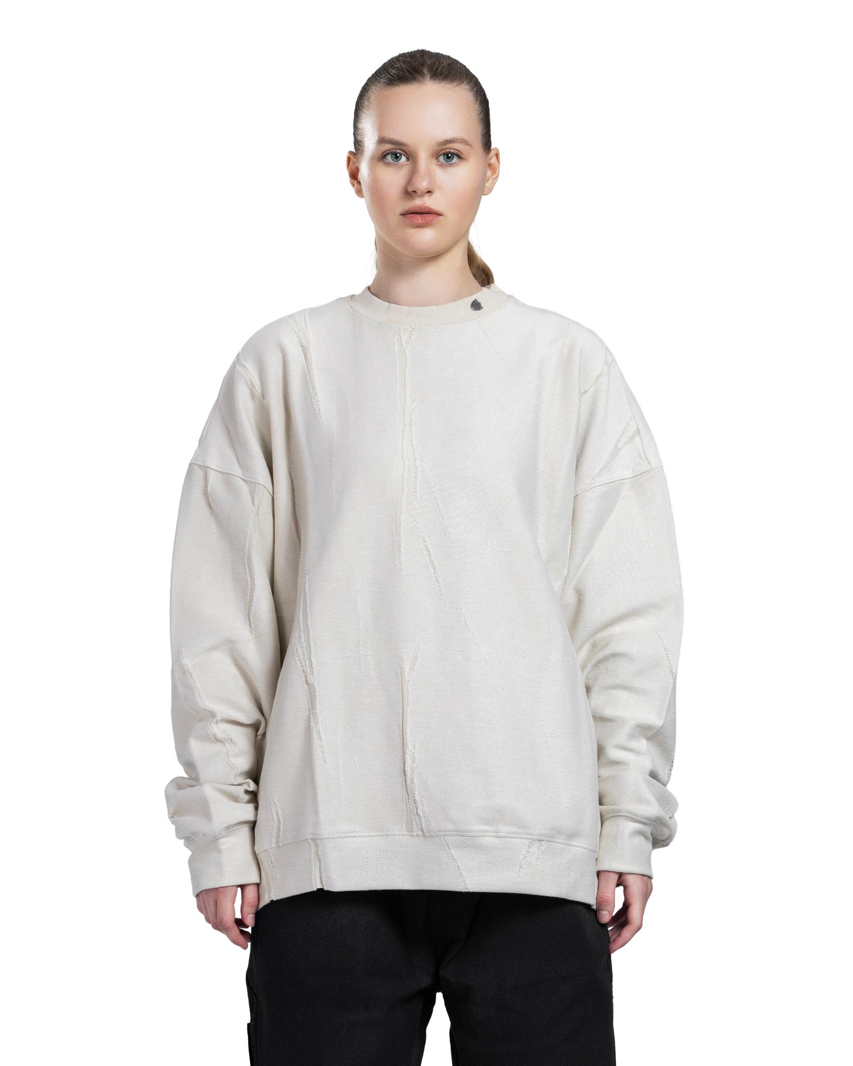 Beige Patterned Crewneck sweatshirt