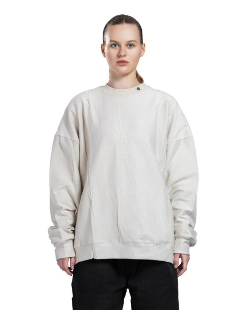 Beige Patterned Crewneck sweatshirt