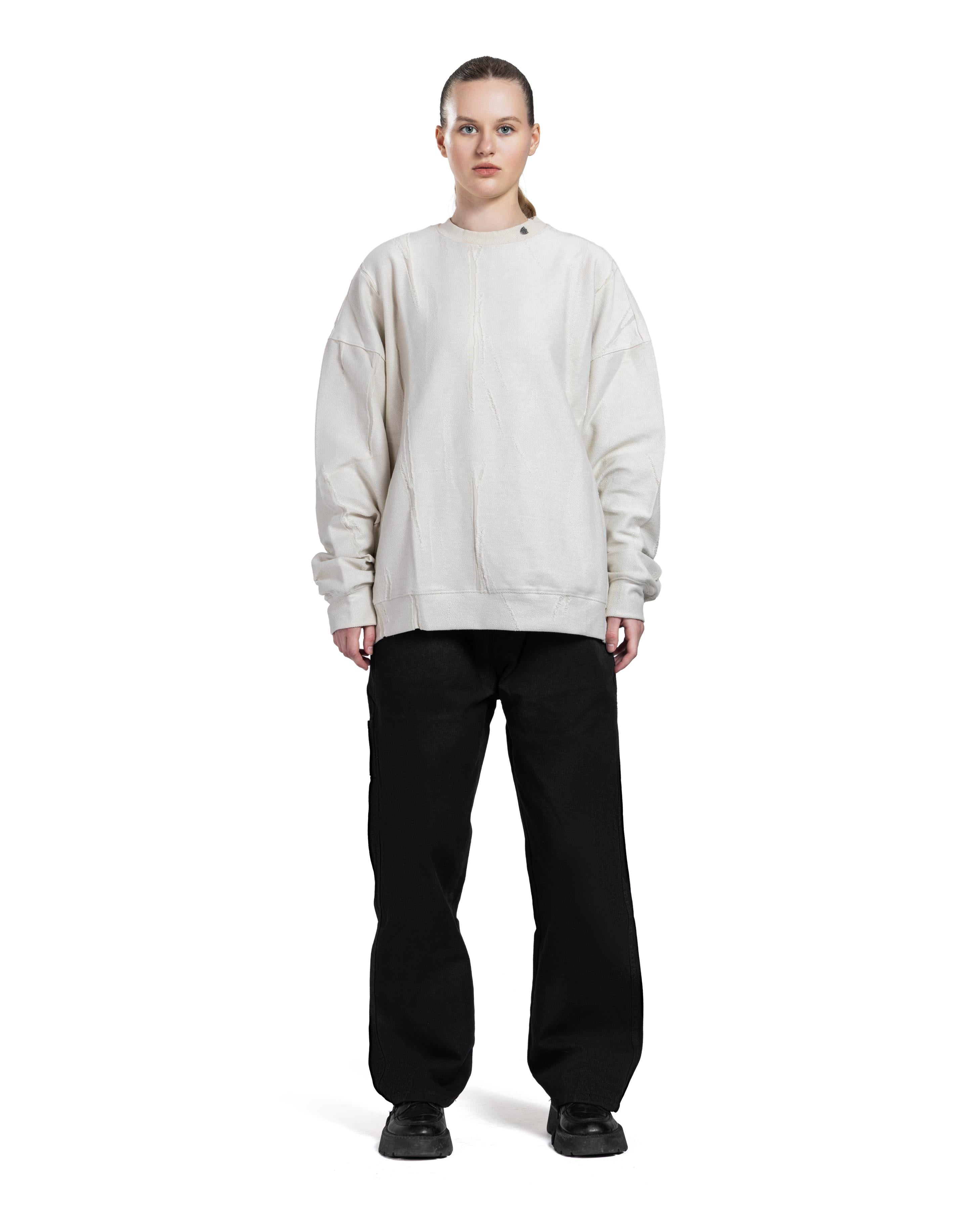 Beige Patterned Crewneck sweatshirt