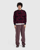 Knited Sweetshirt red printed