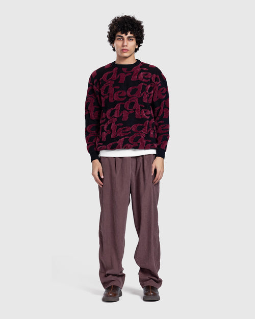 Knited Sweetshirt red printed