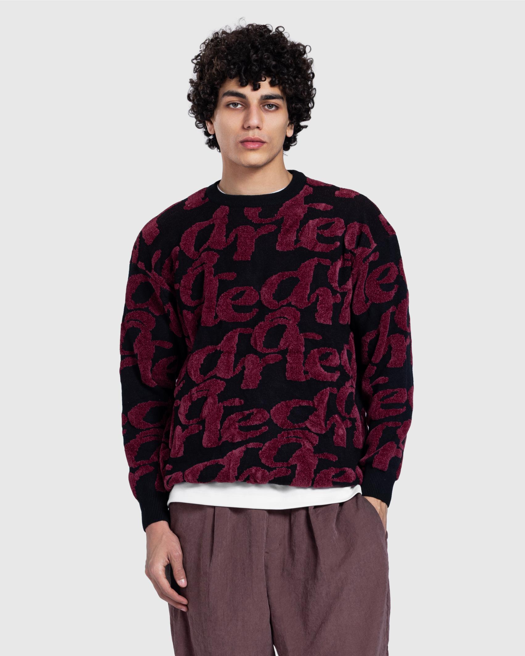 Knited Sweetshirt red printed