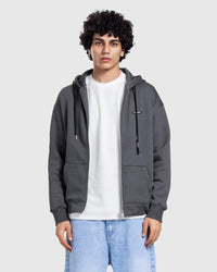 Grey Zip Long Hoodie