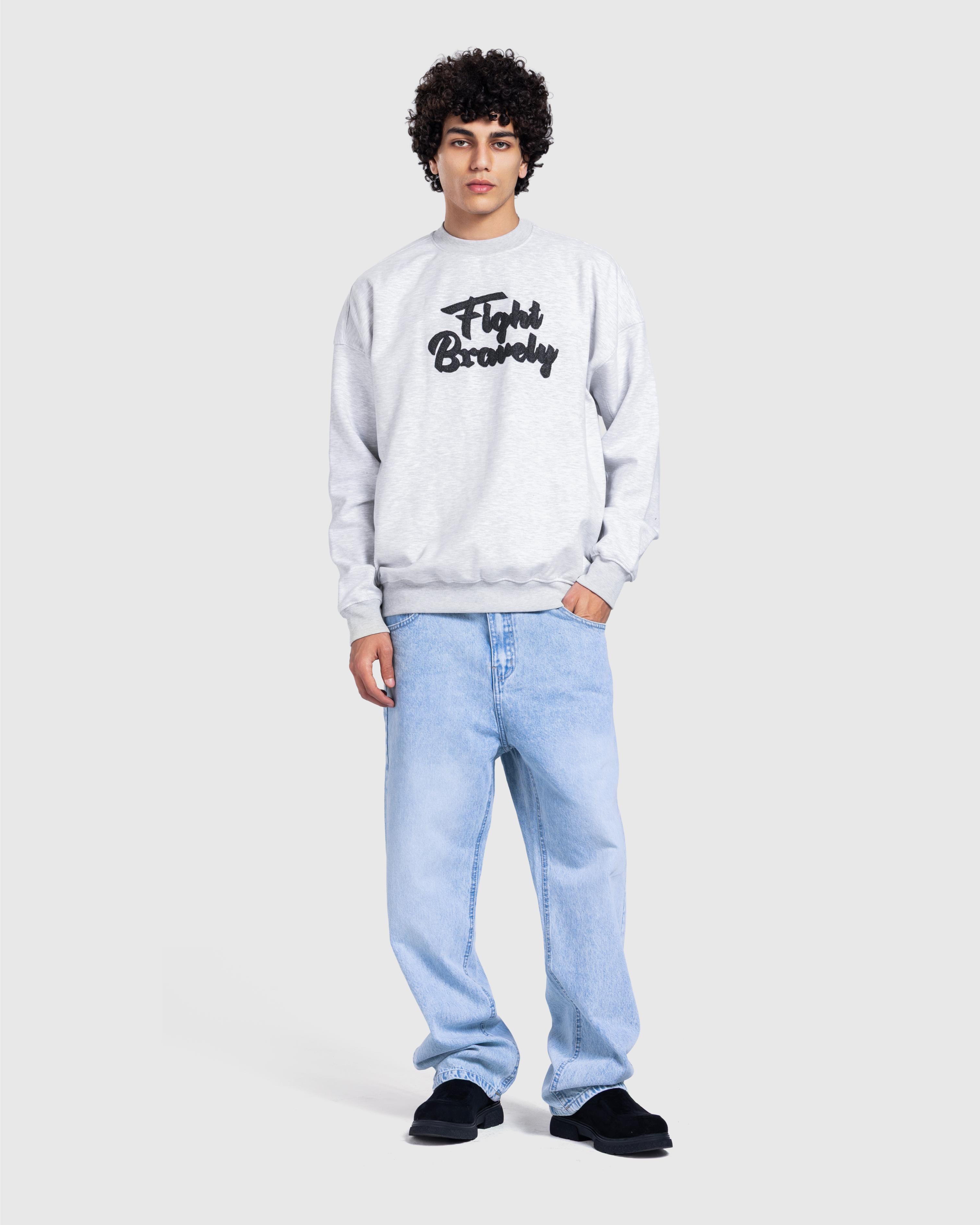 Printed basic sweatshirt in Gray