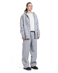 L Grey Zip Long Hoodie