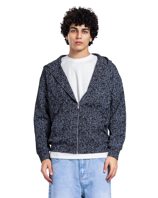 Abstract Pattern Zip-Up Hoodie