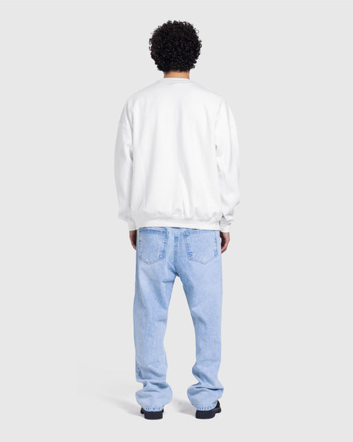 White sweetshirt printed