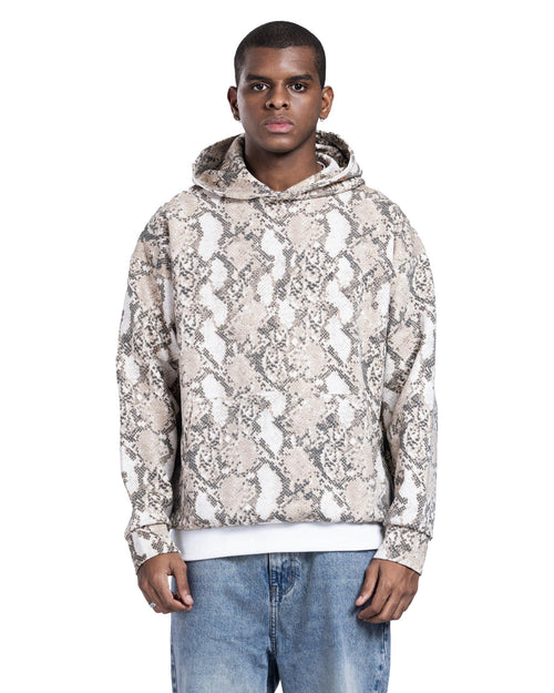 Beige patterned Hoodie