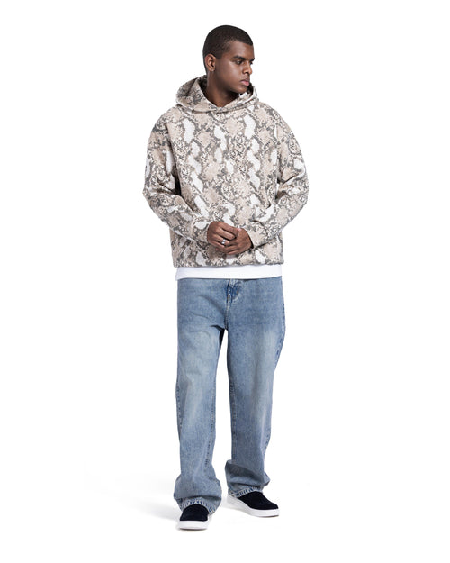 Beige patterned Hoodie