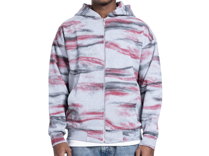 Abstract Wave Zip-Up Hoodie