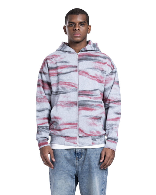 Abstract Wave Zip-Up Hoodie