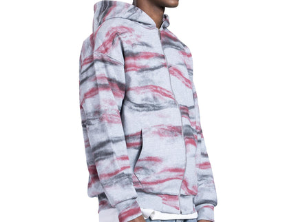 Abstract Wave Zip-Up Hoodie