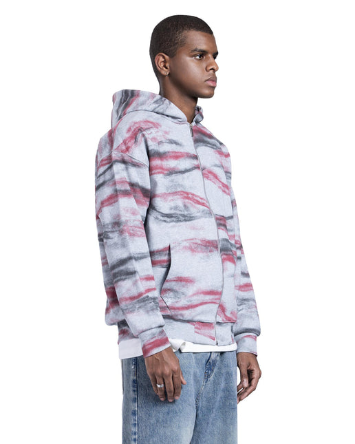 Abstract Wave Zip-Up Hoodie