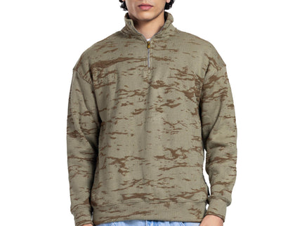 Desert Camo Quarter-Zip Knit Pullover