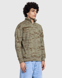 Olive patterned Q-ZIP