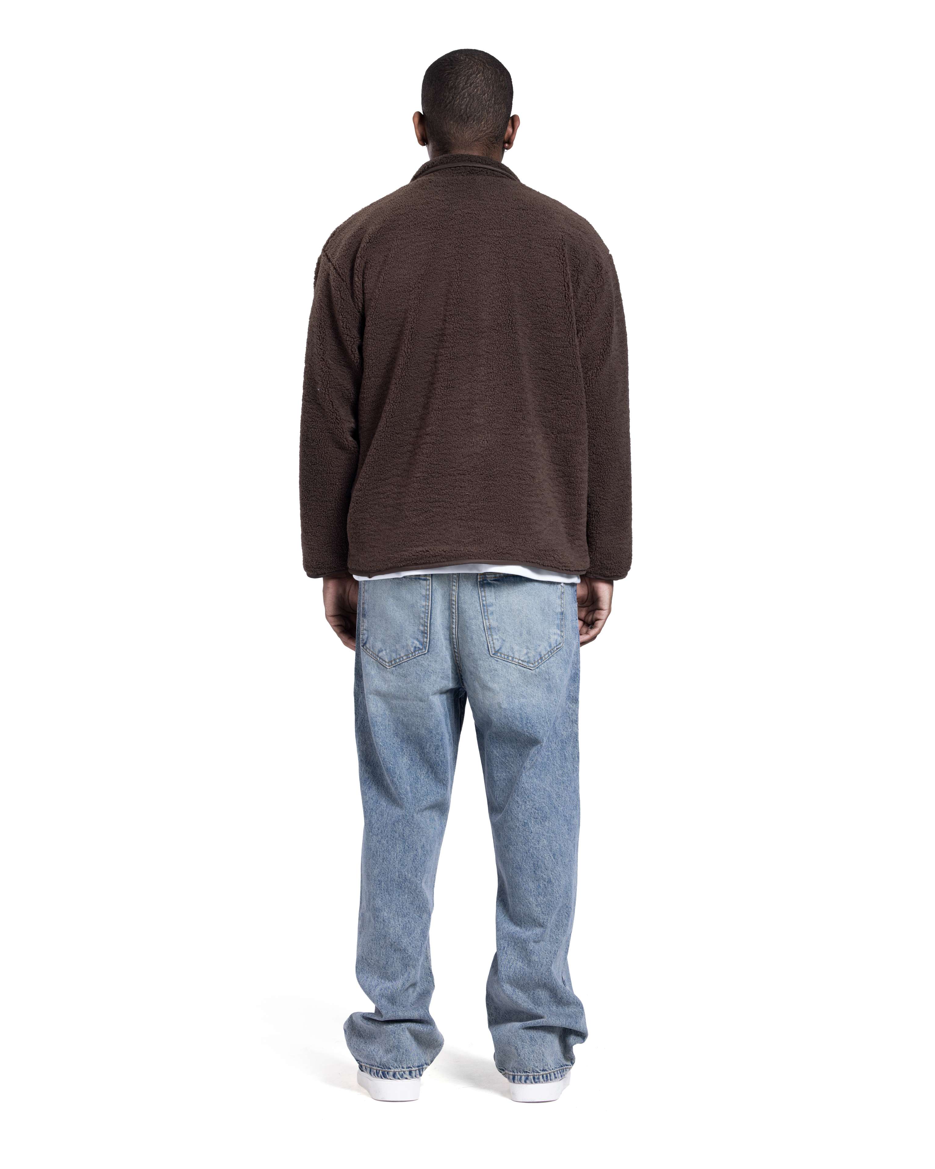 Brown ZIP-UP Fur Jacket