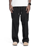 Black Relaxed Fit Drawstring Pants