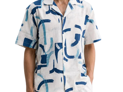 Blue Brushstroke Resort Shirt – Box Fit